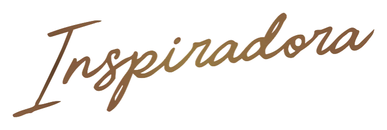 Inspiradora, em letra manuscrita dourada