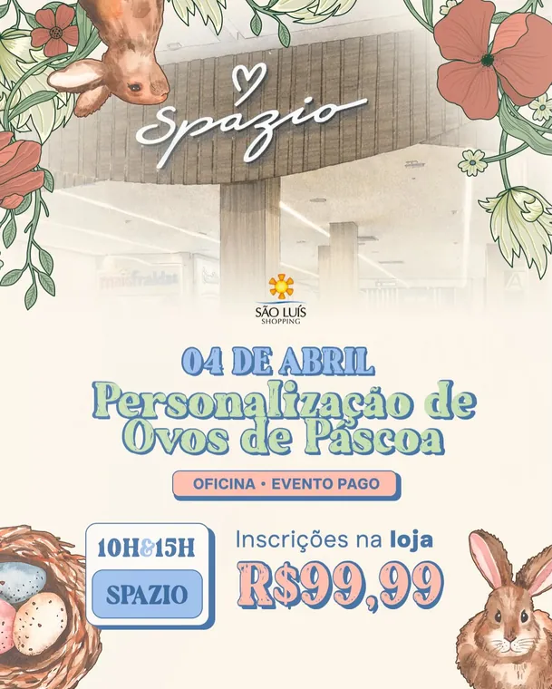 Arte da Personalização de Ovos de Páscoa, 4 de abril, das 10h às 15h, no Spazio